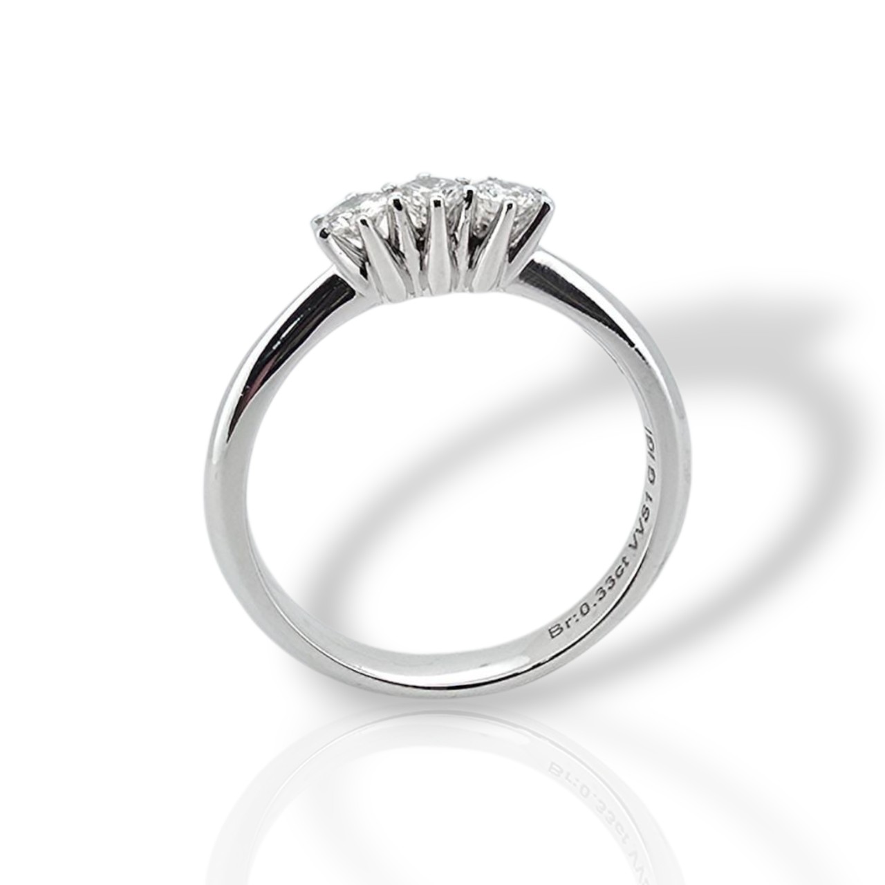 ΄΄Spina΄΄ Δαχτυλίδι TRILOGY απο λευκόχρυσο κ18 με 3 διαμάντια (code IBM038159)